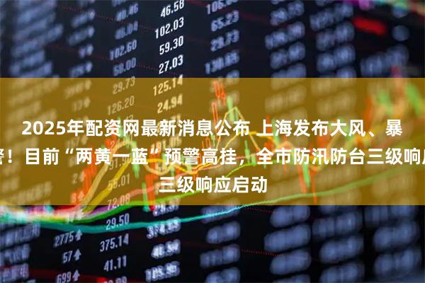 2025年配资网最新消息公布 上海发布大风、暴雨预警！目前“两黄一蓝”预警高挂，全市防汛防台三级响应启动
